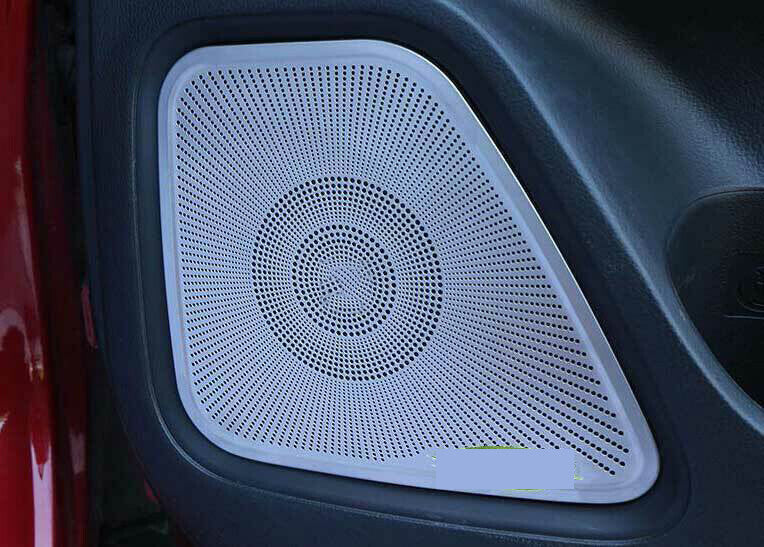 for Mitsubishi Outlander 2013-2020 Silver Steel Inner Door Speaker Cover Trim 4x