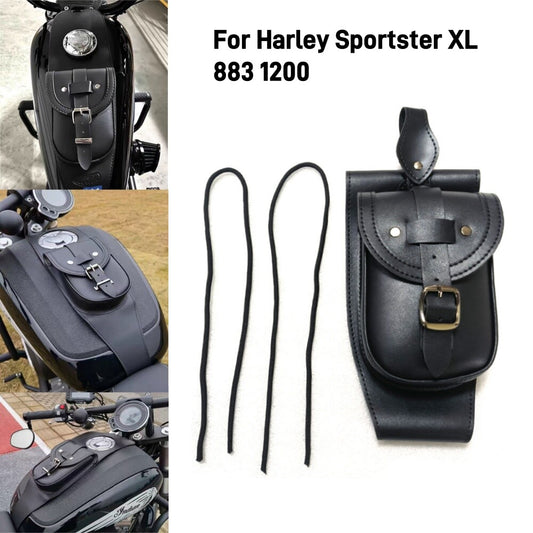PU Leather Fuel Oil Tank Chap Cover Panel Tool Bag for Harley Sportster XL883