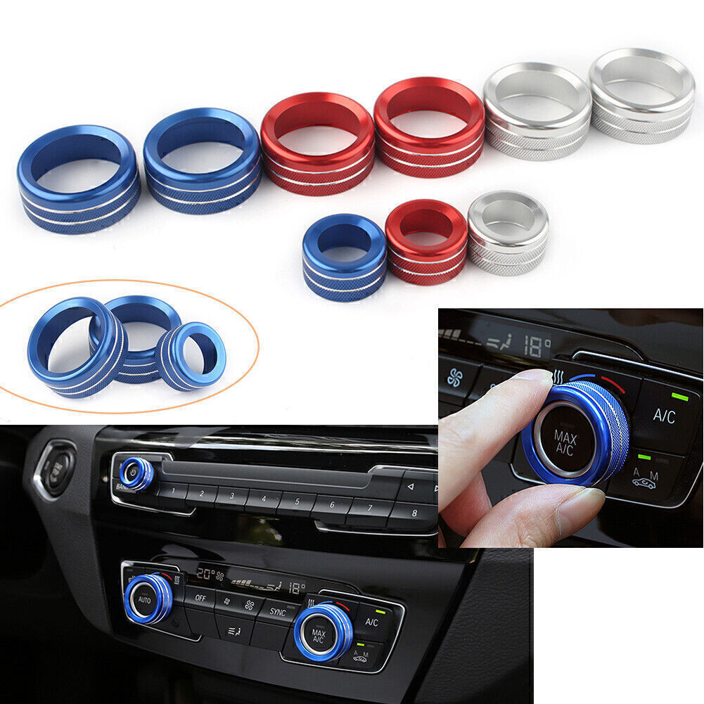 Air Condition Knob Switch Trim Cover Ring Blue for BMW GT X1 X3 X4 X5 X6 2013-18