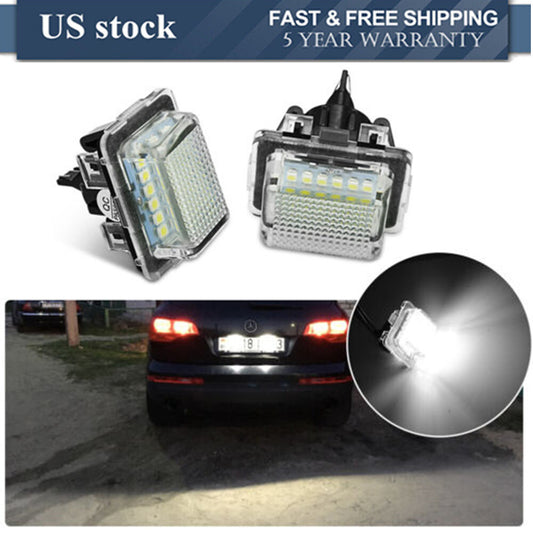 2Pcs Rear LED License Plate Light Lamps for Mercedes Benz C-Class W204 2007-2011