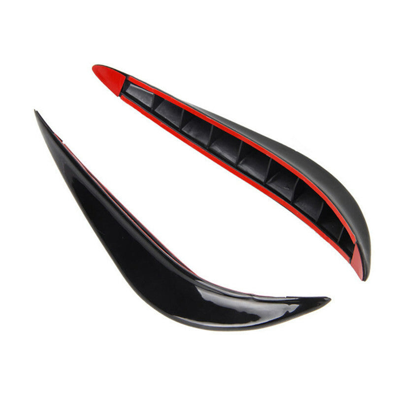 2 Pcs Black Soft Rubber Car Front Bumper Anti-Collision Protection Strips Decal