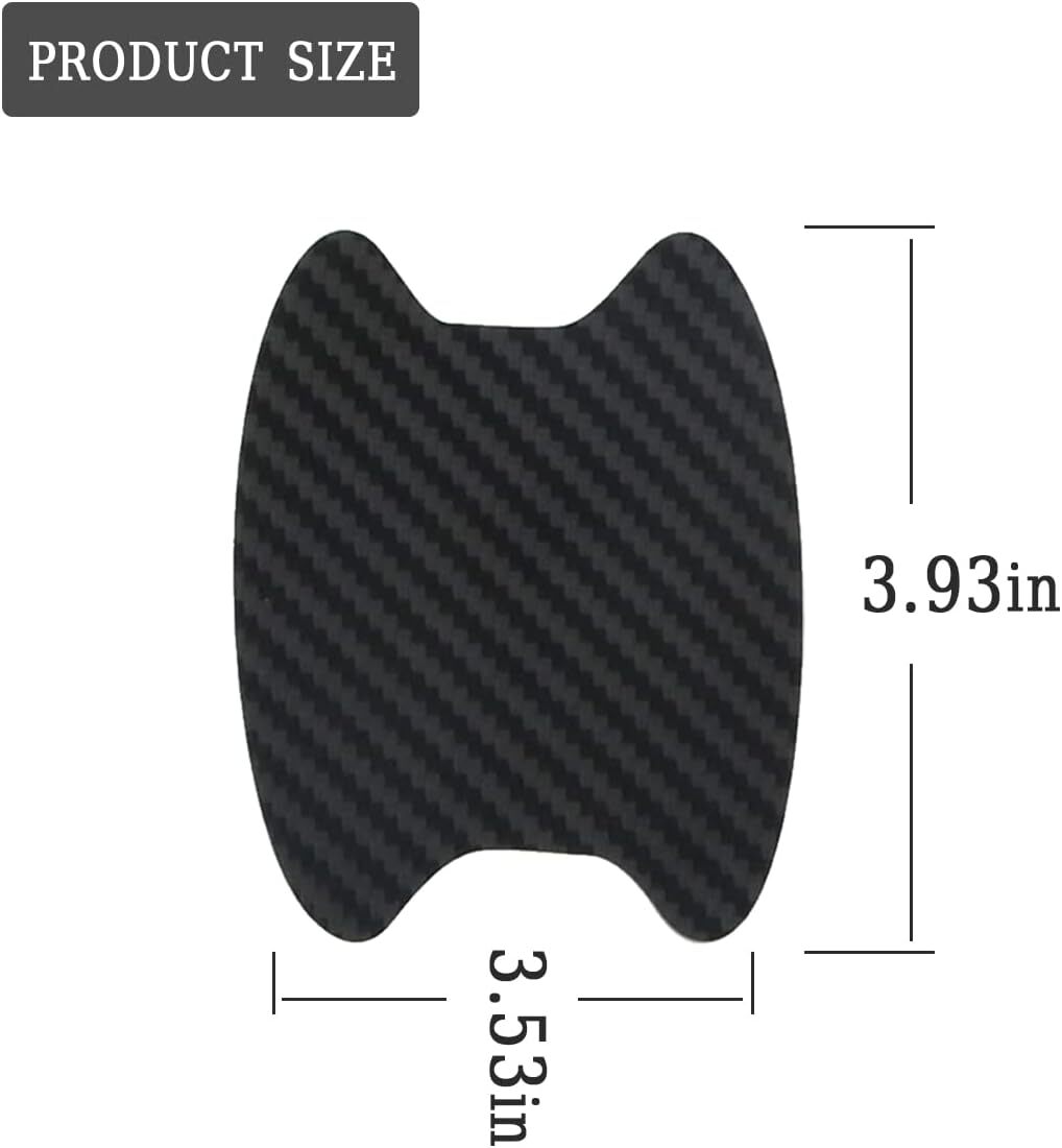 8Pcs Blue Carbon Fiber Car Door Handle Anti-Scratch Protector Film Sticker