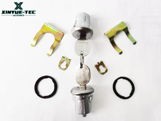 New GM Chrome Ignition/Doors/Trunk Lock Key Cylinder Set With Keys To Match