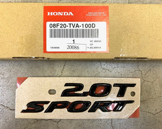 for Honda 2018-2022 Accord Gloss Black 2.0T Sport Badge Set 08F20-TVA-100D