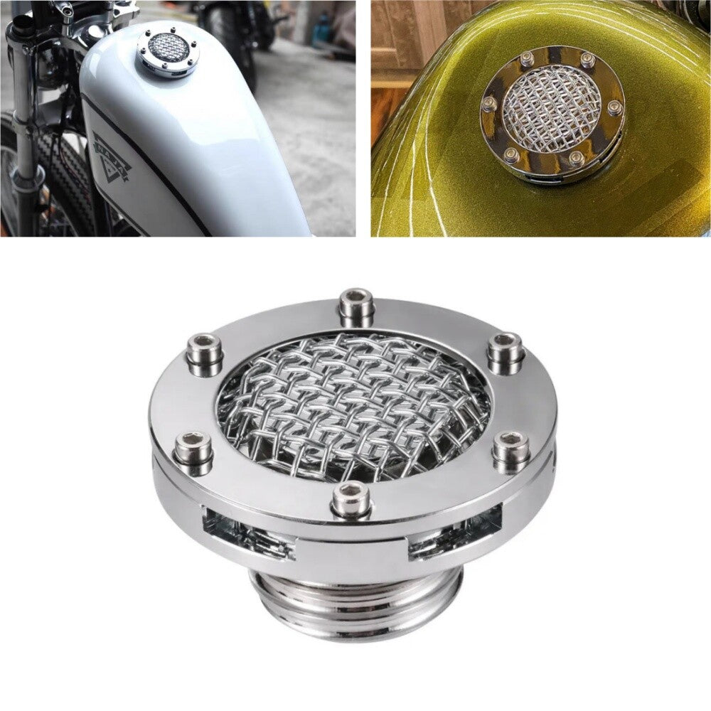 Chrome Fuel Oil Tank Gas Cap Cover Mesh for Harley Touring Sportster 1200 883 48