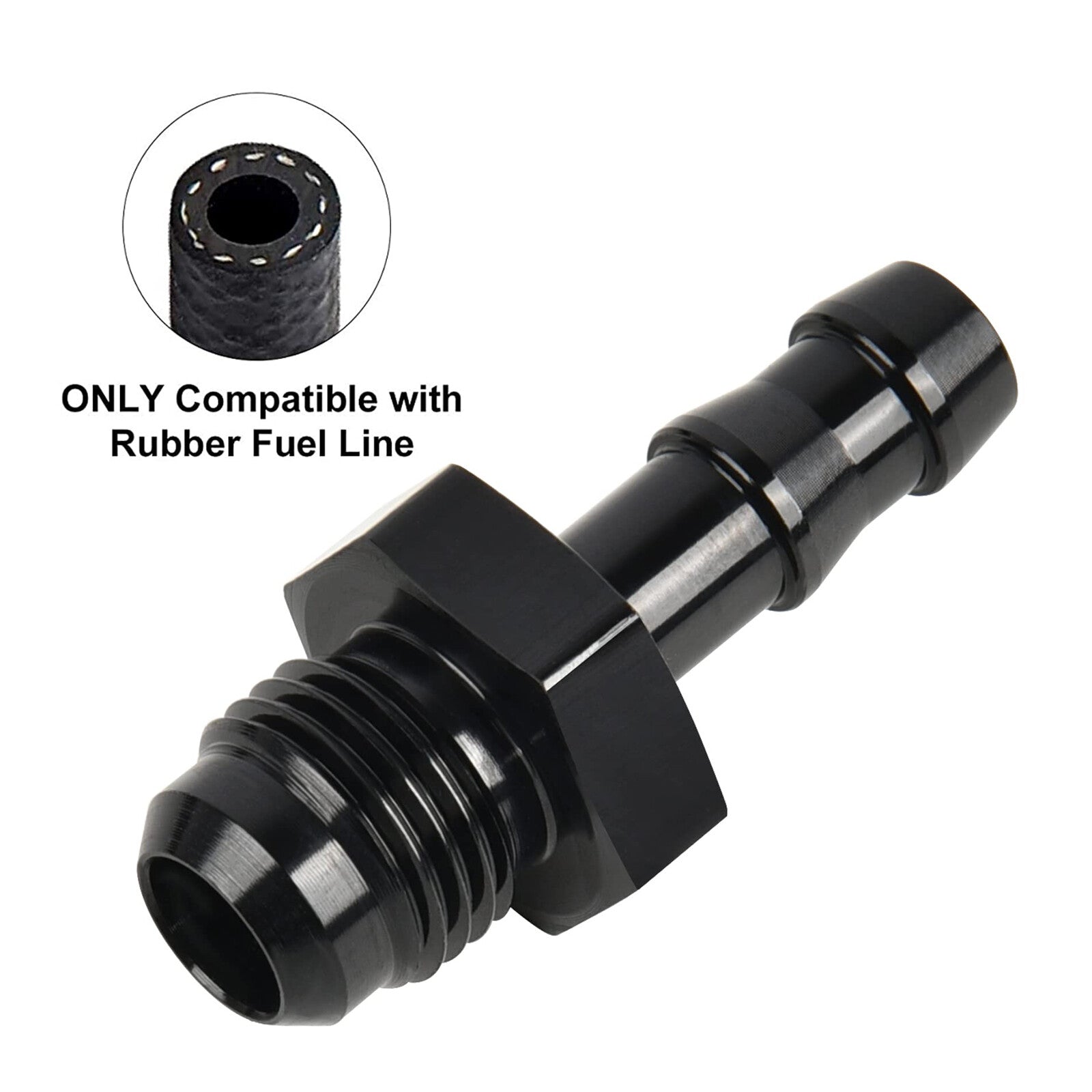 AN6 Male Straight Flare to 5/16 Push On Barb Adapter Aluminum Oil Hose Fittings