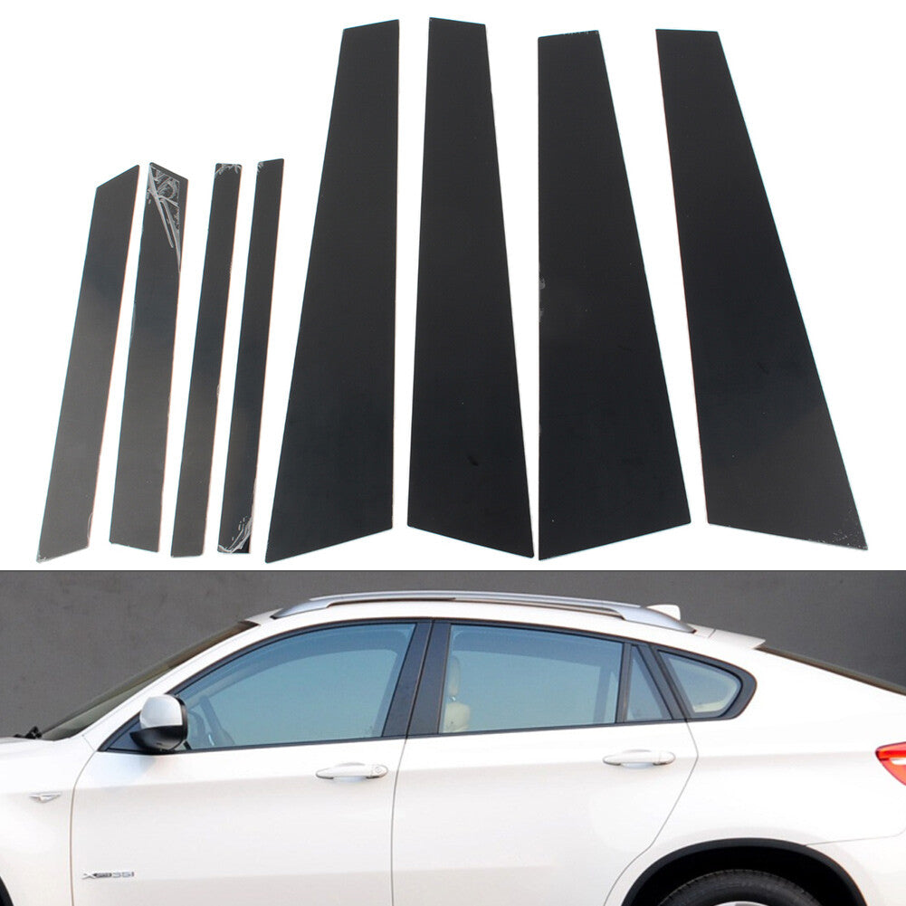 Door Window Column B C Pillars Posts Cover Trims for BMW X6 E71 2009-2014 8PCs