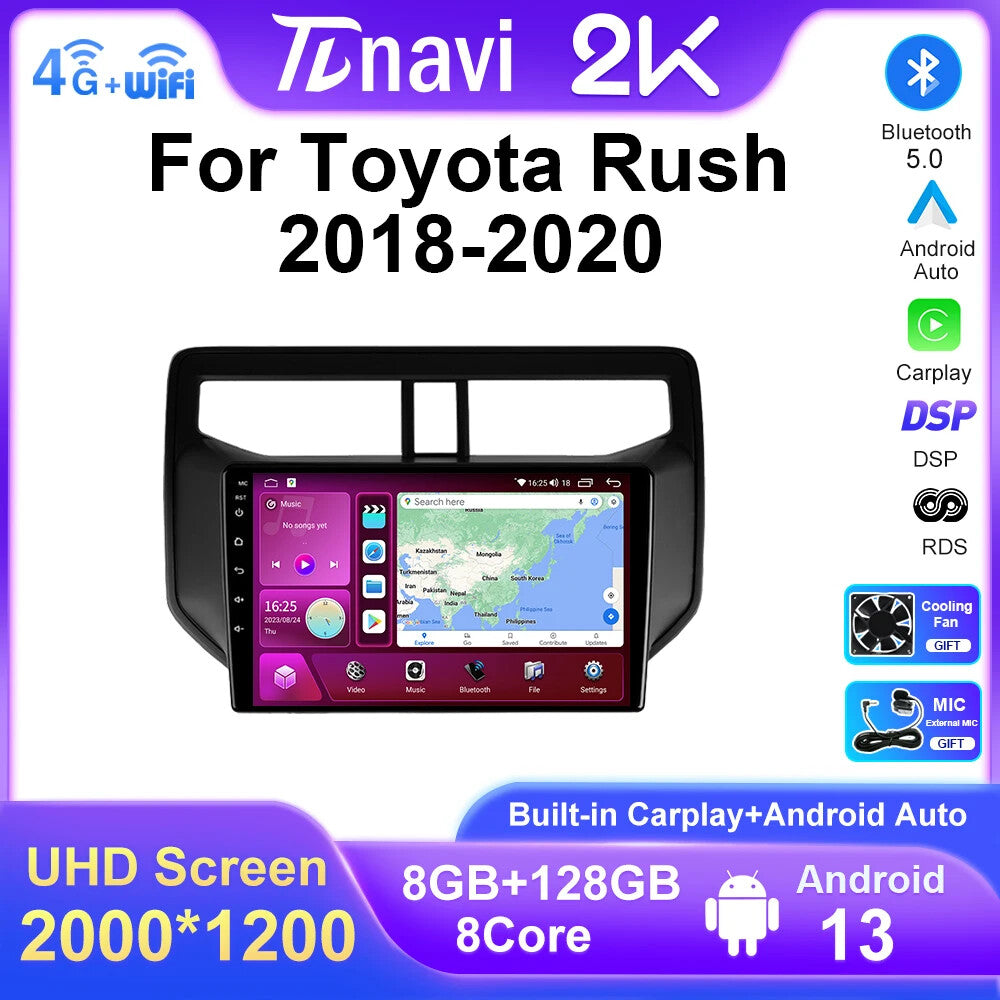 for Toyota Rush Multimedia Video Player Android Auto Screen Car Radio GPS Navi