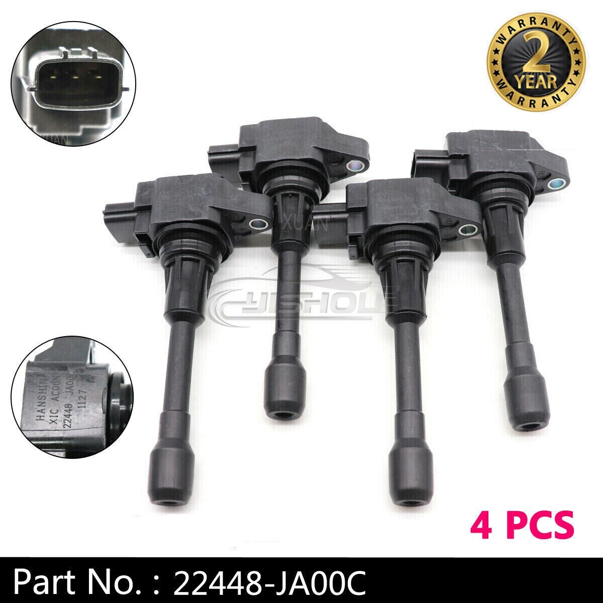 4-piece ignition coil kit 22448-JA00C suitable for Nissan Altima Rogue Sentra Versa
