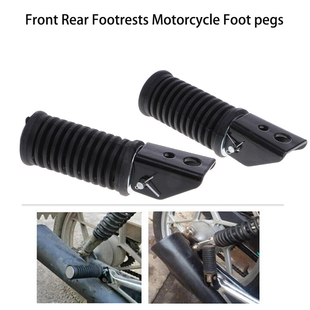 Black Motorcycle Rear Front Footrests Foot Pegs Mount Fit for Suzuki GS125 GN125