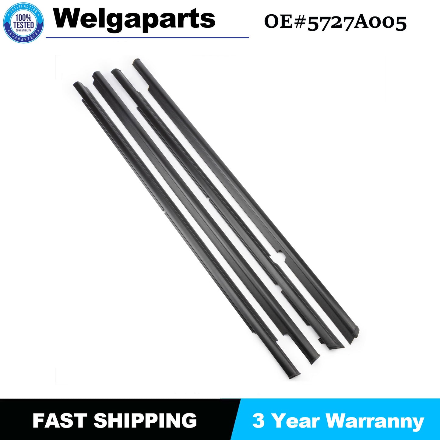 4x for Mitsubishi Lancer 5757A017 Outside Window Weatherstrip Seal Belt Molding