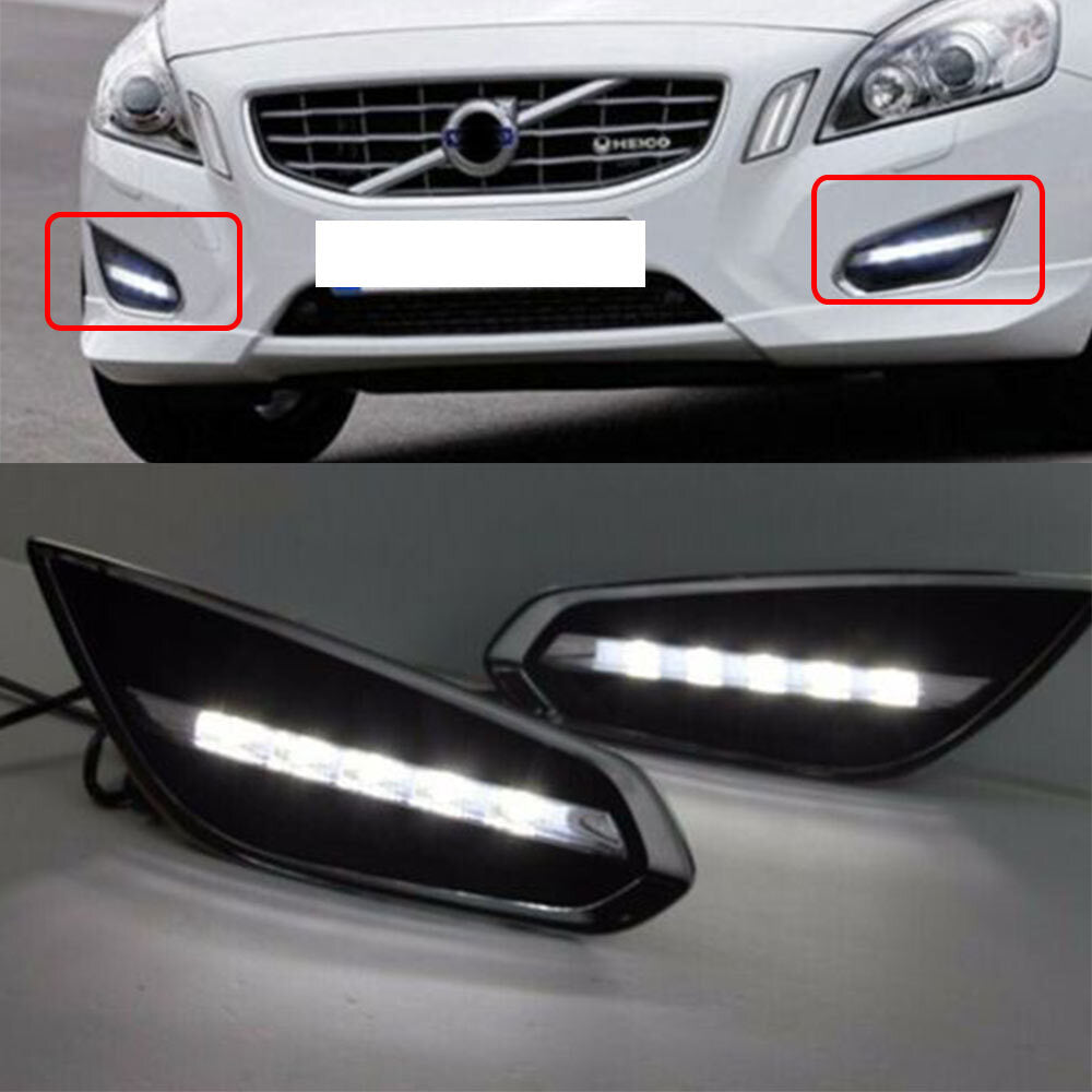 A pair of fog lights and daytime running lights for Volvo S60 T5, 09-13.