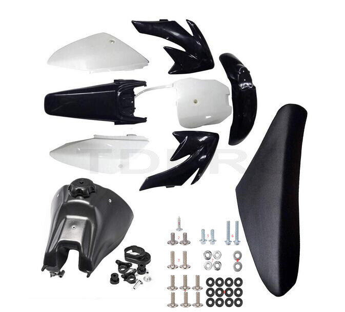 Plastic kit, fuel tank, for seat , and screws for Honda cRF70 XR70 Dirt bicycle 140cc 125cc