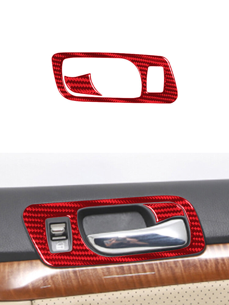 Passenger Inner Door Handle Panel Trim Carbon Fiber for Acura TSX 2003-2008 Red