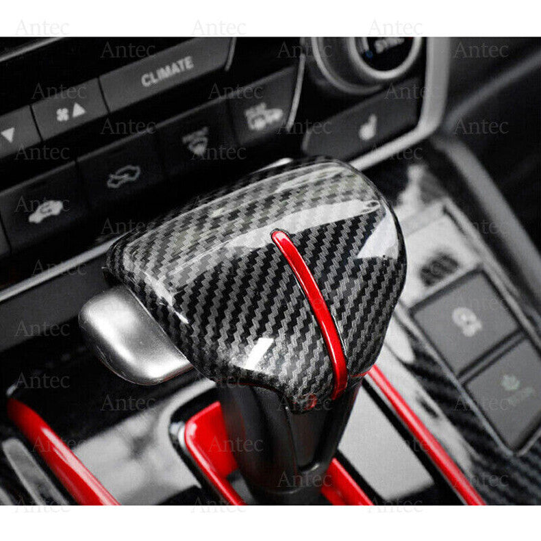 for Honda CR-V 2017-2022 Carbon FiberRed Gear Shift Knob Molding Cover Trim cap