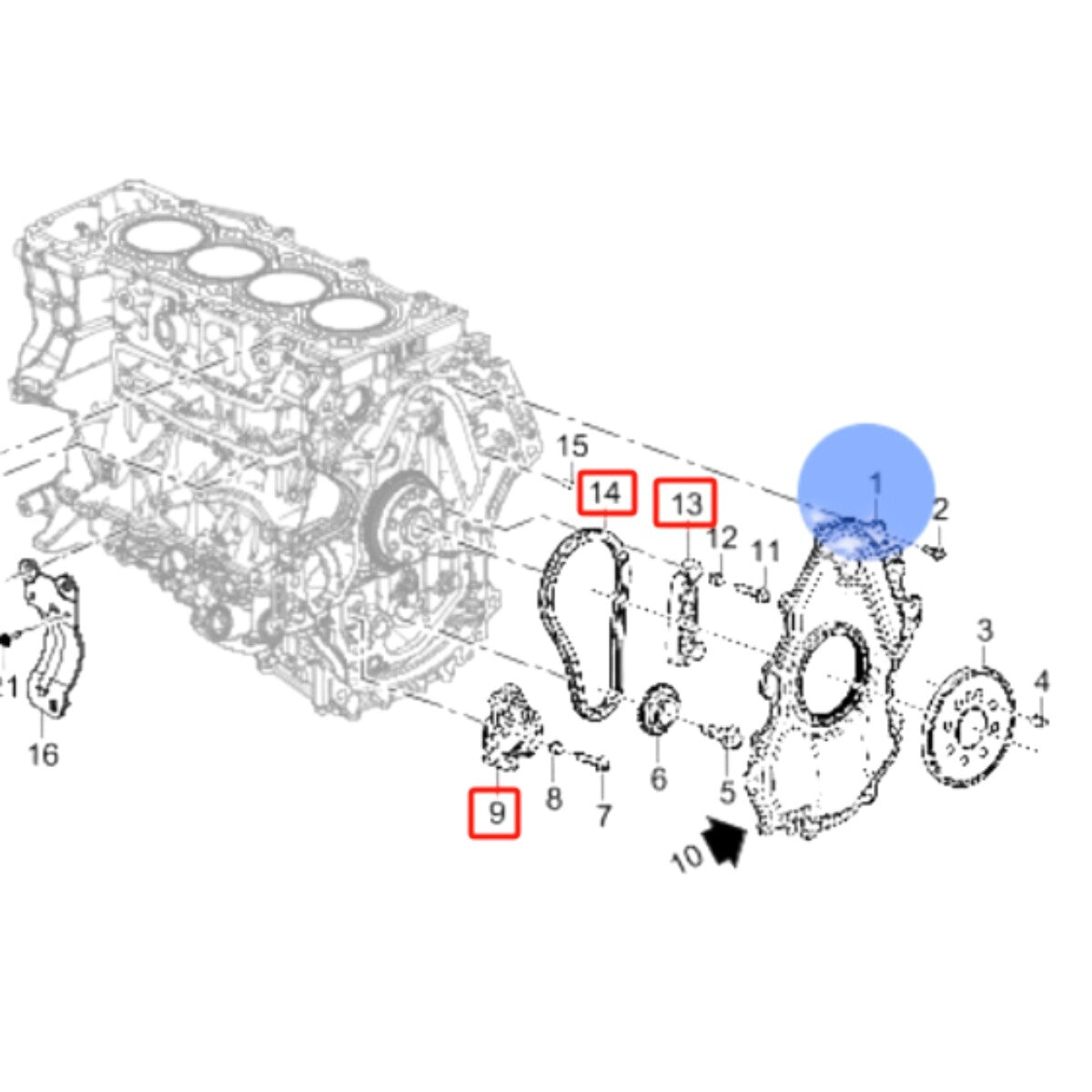 8-piece Equipment Manufacturer Timing Chain Kit for Cadillac 2019-2024 2.0T CT4 CT5 CT6