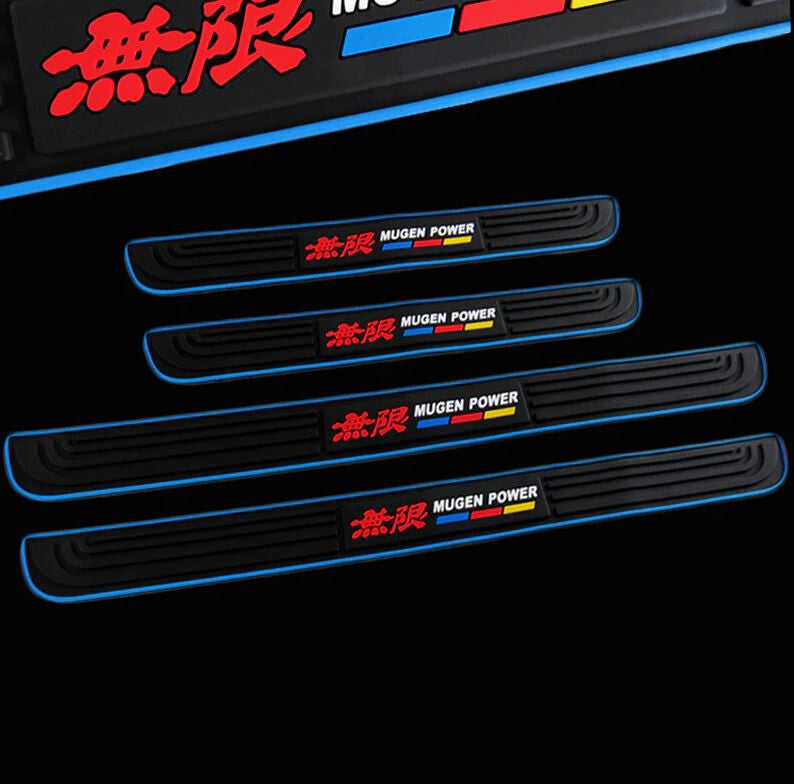 Car door and window protection stickers, badges, strips, Mugan blue and black, suitable for Nissan and for Mazda .