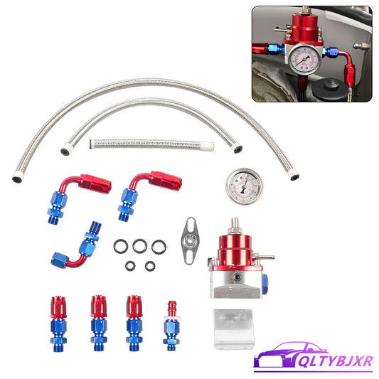 RedSilver 6AN Adjustable Fuel Pressure Regulator Kit 160psi Gauge AN6 Fitting