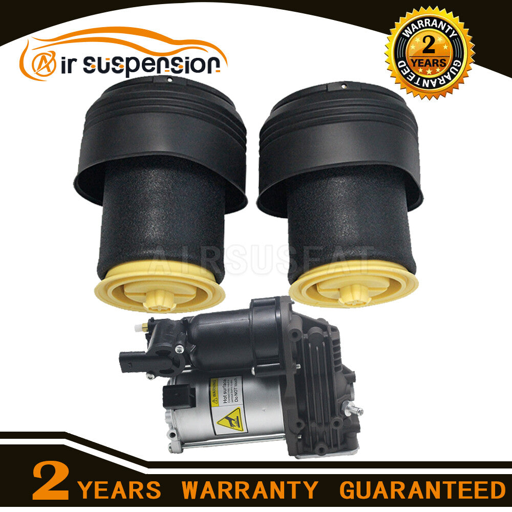 3 Rear Air Suspension Air Springs Compressor Kit Set for BMW X5 X6 E70 E71 E72