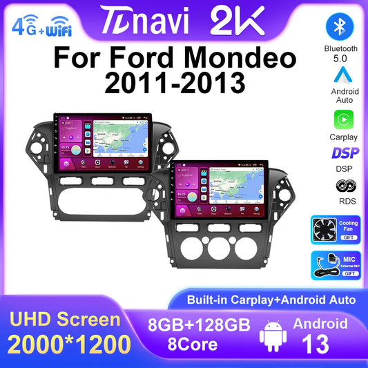 for Ford Mondeo 4 mk4 2011-2013 Android Car Radio CarPlay GPS Multimedia Screen