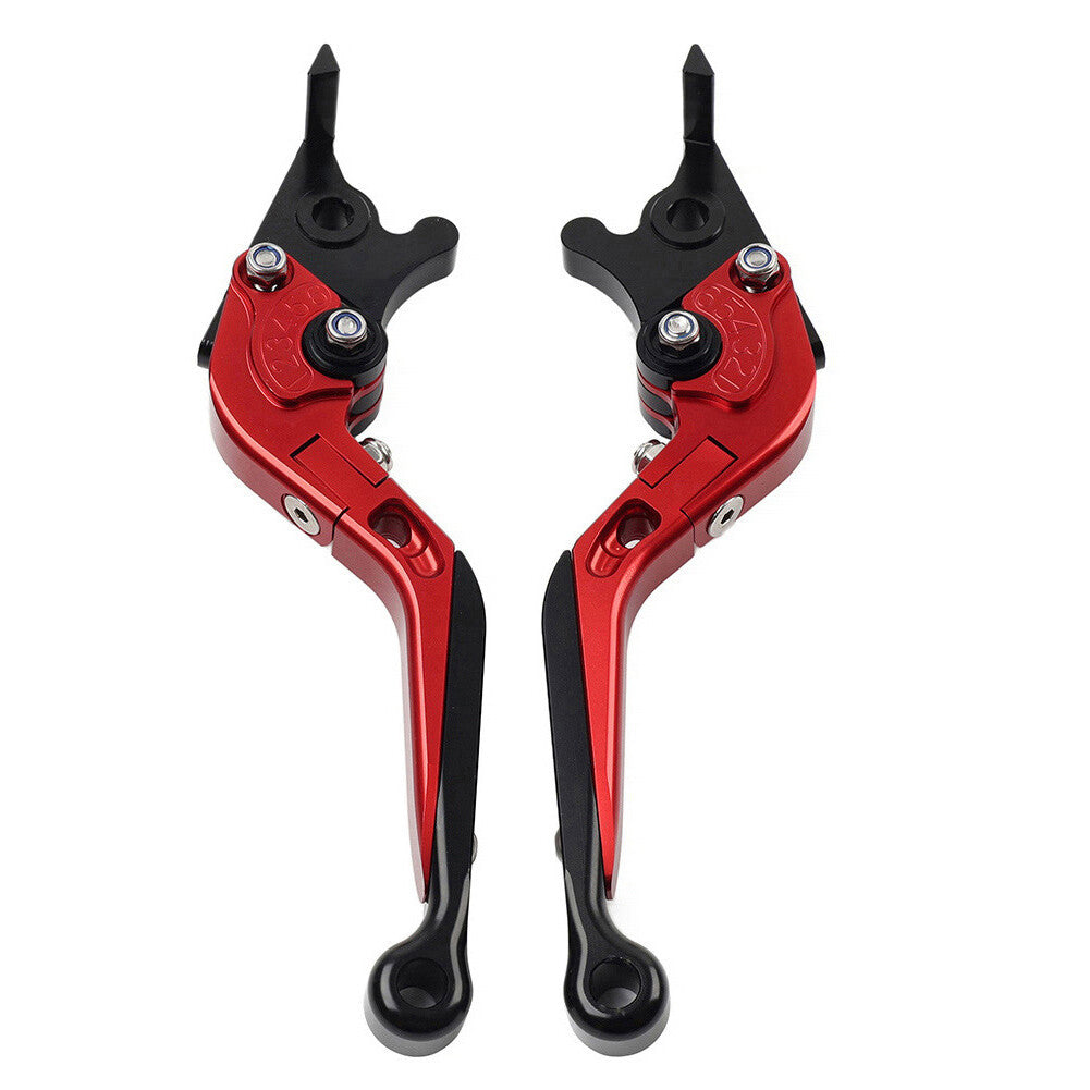 CNC Folding Extendable Brake Clutch Levers for Kawasaki ZX10R/RR/KRT 16-20 Red