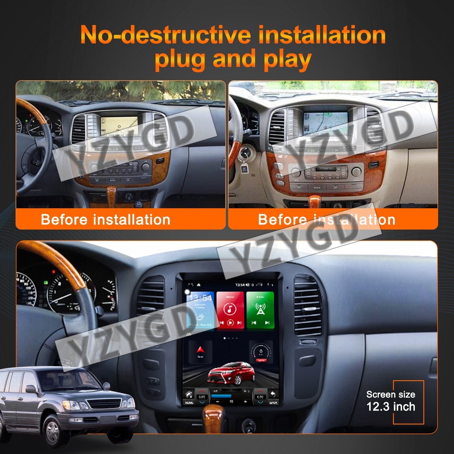 Android Car Radio GPS for Toyota for Land Cruiser LC100/ for Lexus LX470 1998-2002 Stereo