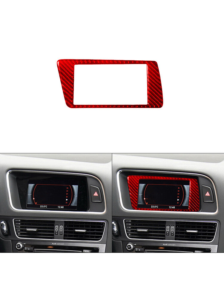 Red Carbon Fiber Central Control Display Panel for Audi Q5 2009-2017