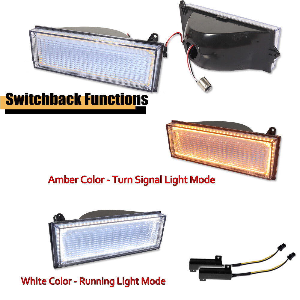 2-pack of clear DRL turn signal LED lights suitable for 84-96 for Jeep Cherokee and 86-92 Comanche