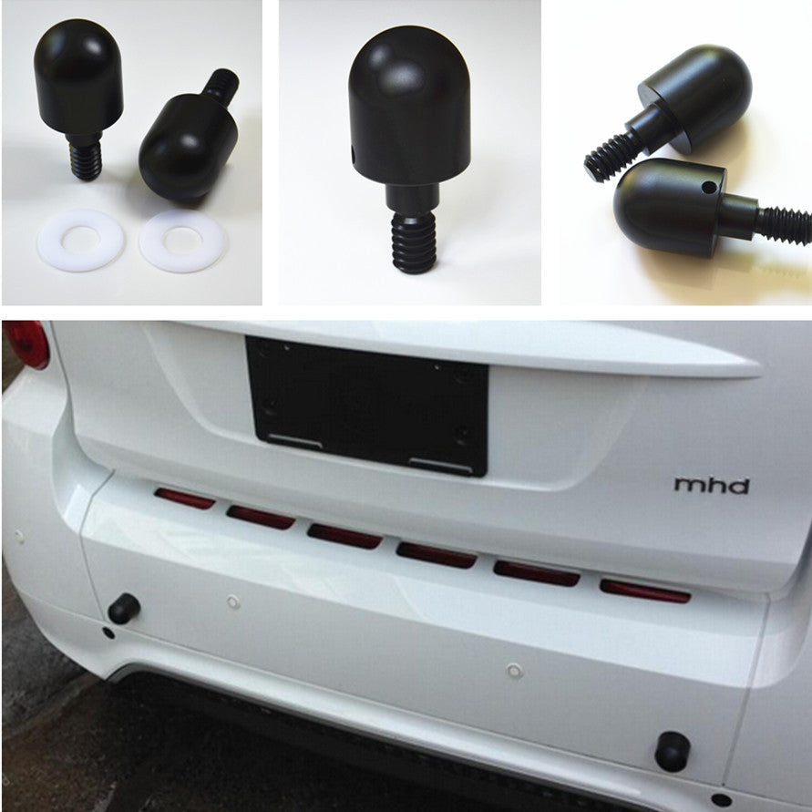 2x Black Bumper Guards Protectors Anti Collision Round Nail For Fortwo Car