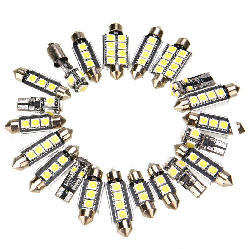 23x Car Interior Dome Map White LED Light Bulb Kit Auto Door Mirror Trunk Lights