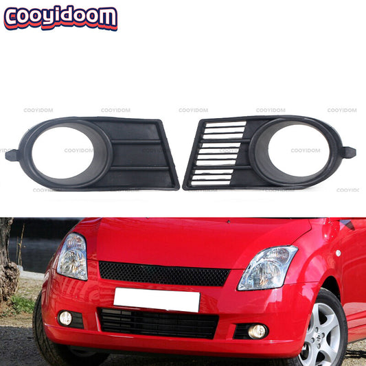 A pair of front bumper fog light grille black covers are available for the for Suzuki for Swift 2005 and 2006 models.
