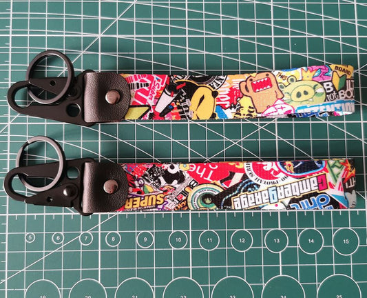 1-Piece Car Keychain/Key Ring with Lanyard, Car Accessories, Graffiti for Mazda
