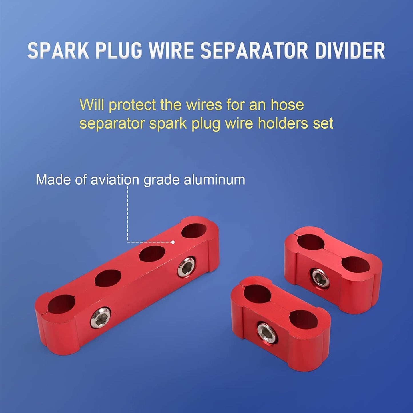 Engine Spark Plug Wire Separator Divider (8mm, 9mm, 10mm) - Red Spark Plug Wire Separator