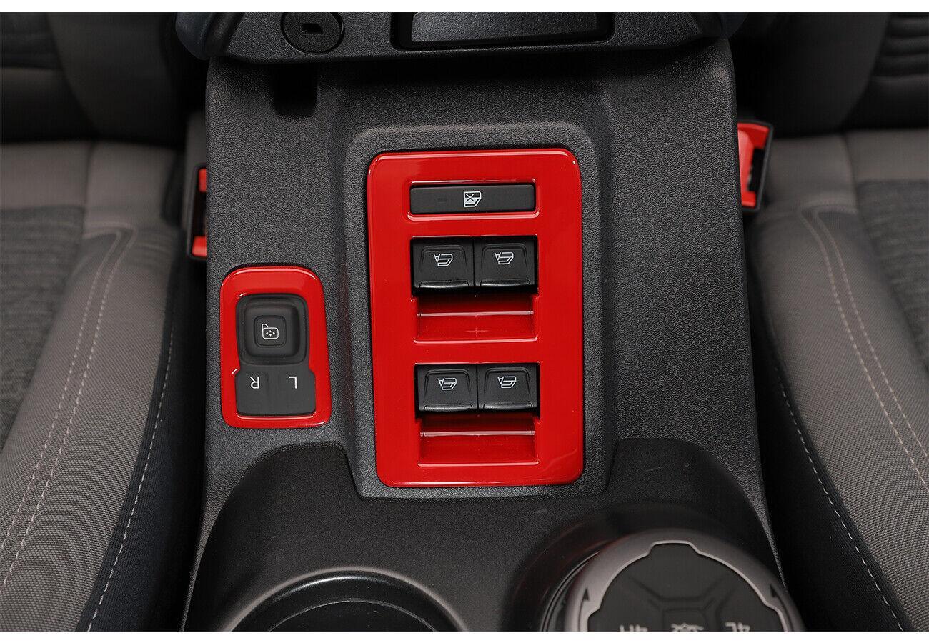 Red Window Switch Reversing Mirror Adjustment Cover Trim for Ford Bronco 21-23