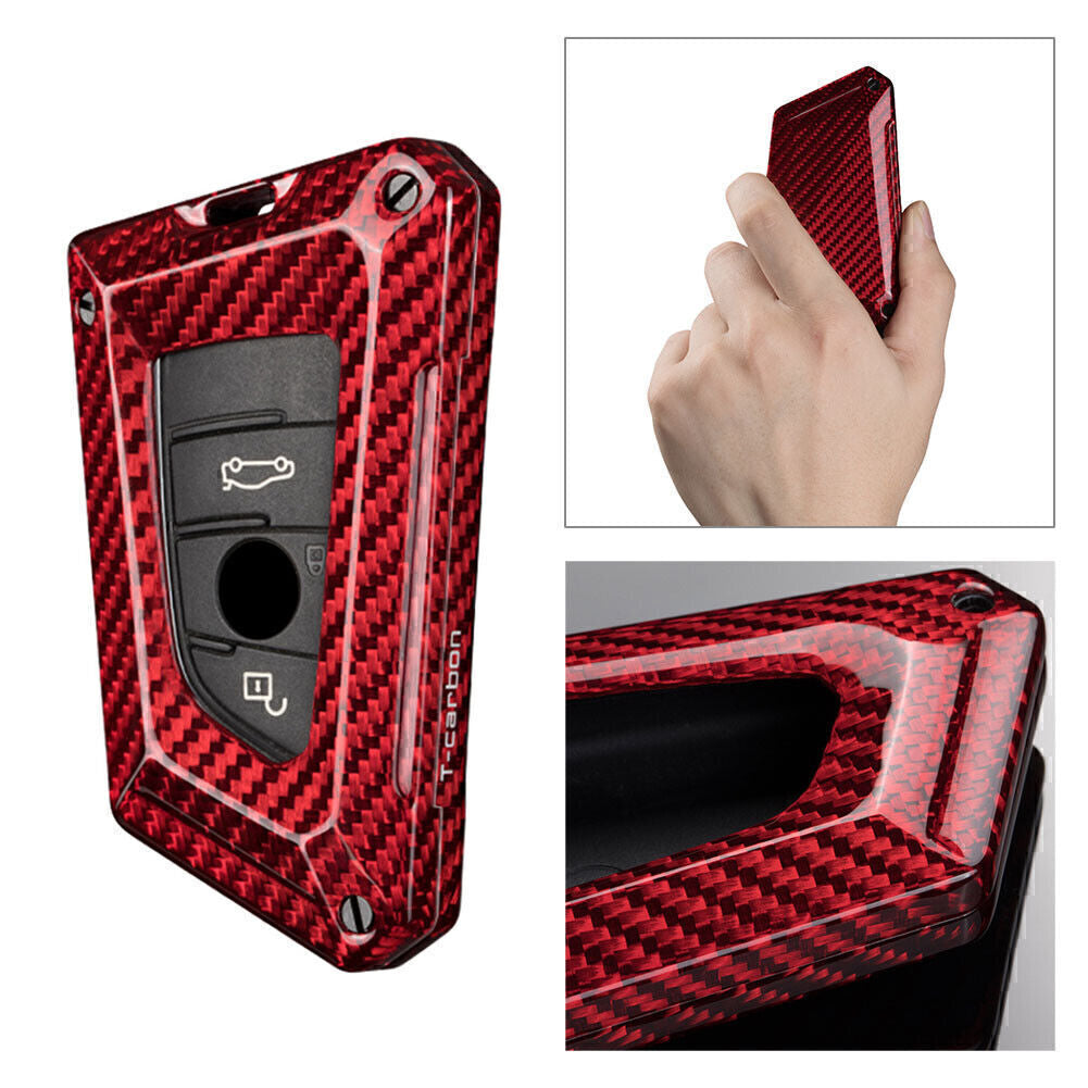 Carbon/Glass Fiber Key Fob Case Cover Fit for BMW X1 X2 X3 X4 X5 X6 F15 F16 F48 G30