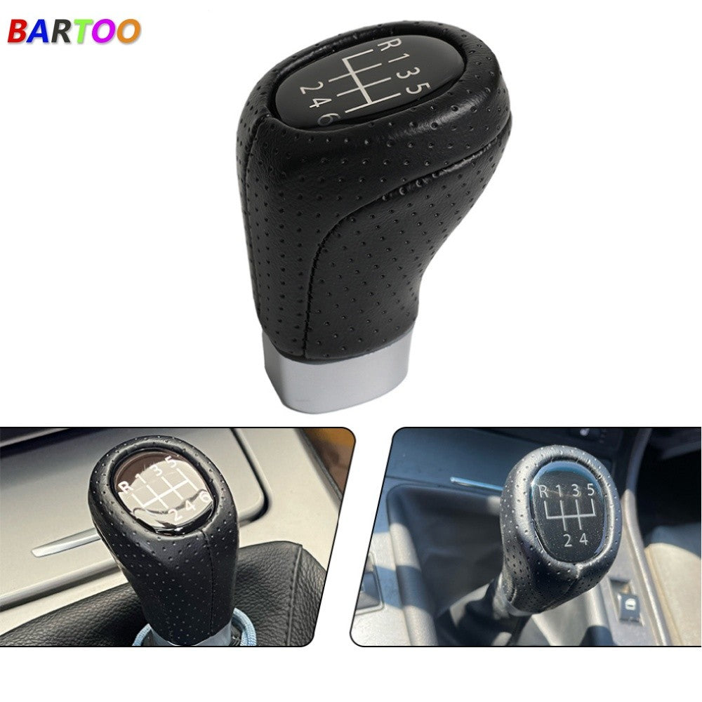 6 Speed Shift Knob Black PU Leather for BMW E36 E46 M3 Z4 3.0 E90 E91 E92 M5 E39