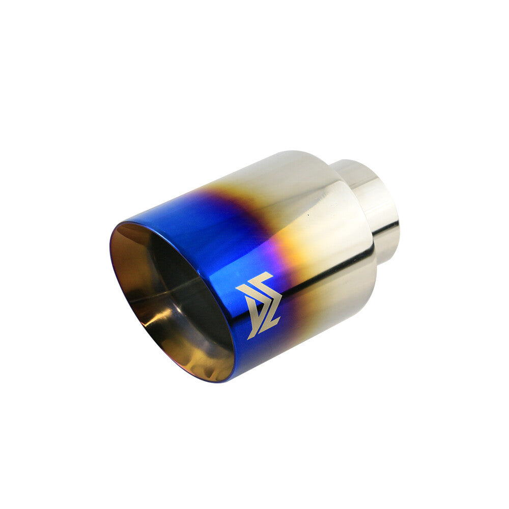 Pair Blue Universal 3'' inlet 5'' outlet Exhaust End Tips Muffler Tips New WA