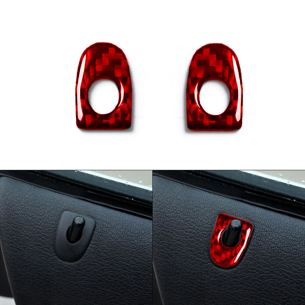 2Pcs Carbon Fiber Door Locker Decorative Cover Trim for BMW Z4 E89 2009-2016