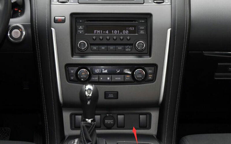 1P Carbon Fiber Console Cigarette Lighter Trim for Nissan Armada Patrol 2017-20