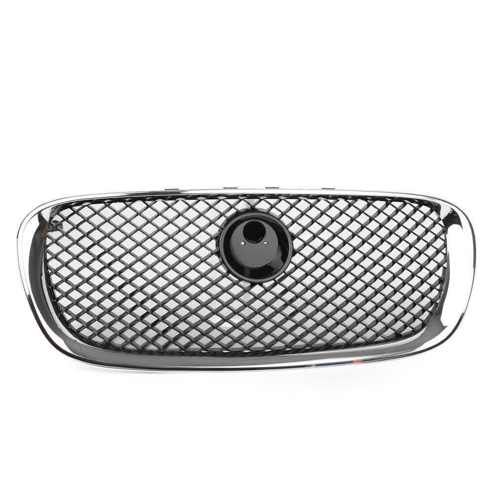 1X Car Front Bumper Grille Grill Fit for Jaguar XF 2008-2011 2009 Chrome Black Mesh