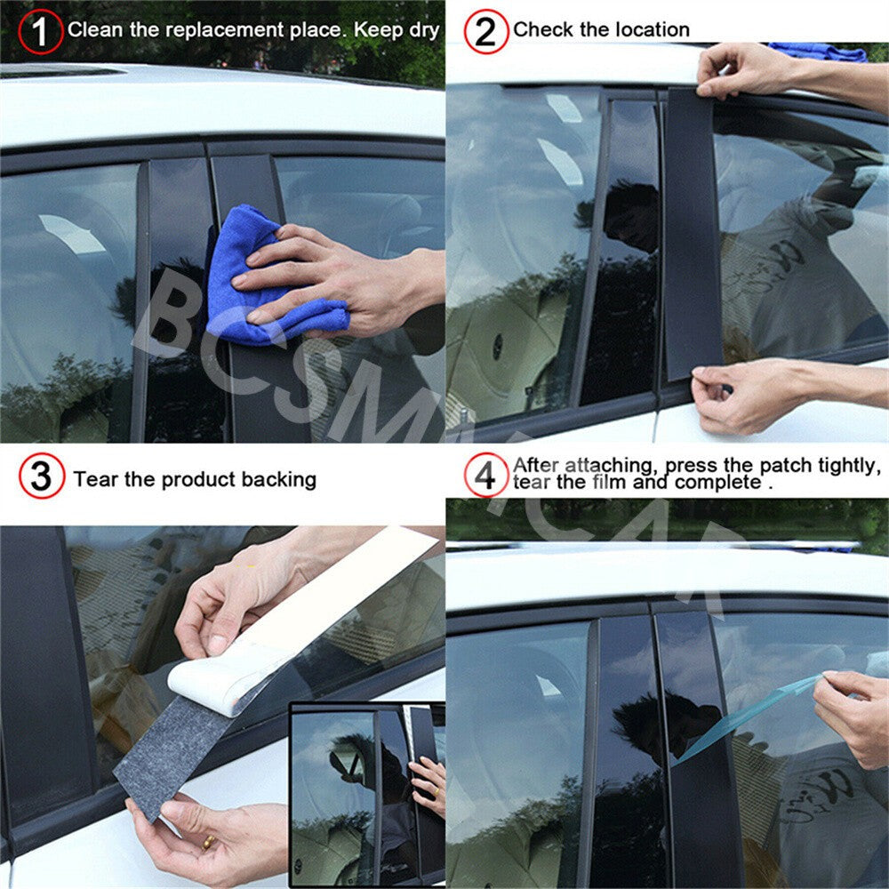Car Pillar Protector Door Window Trim Cover Stickers Fit for Ford Flex 2009-2019