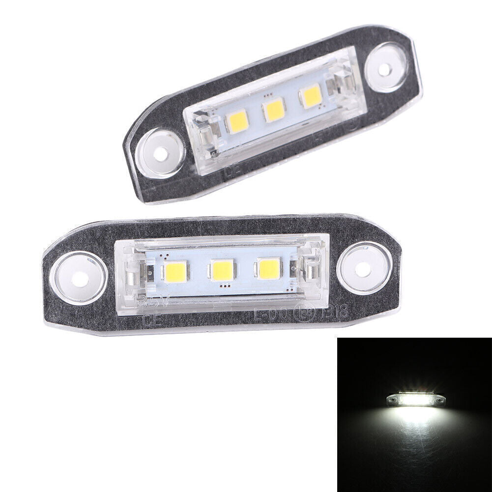 2 x White LED License Plate Light Fit for Volvo XC70 V50 C70 V70 XC60
