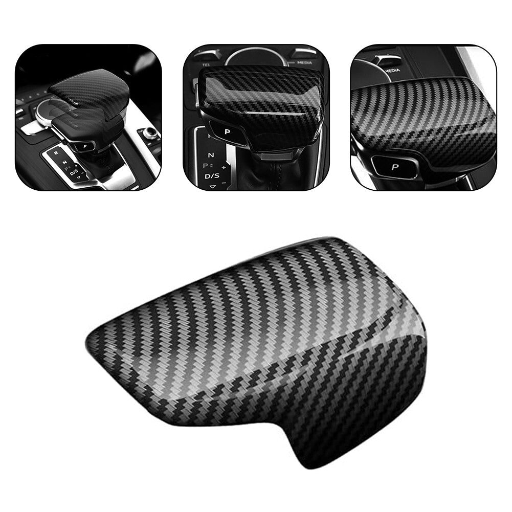 1 pcs Carbon Fiber Look Car Gear Shift Knob Cover Trim For A4 A5 Q5 Q7 2018-2024