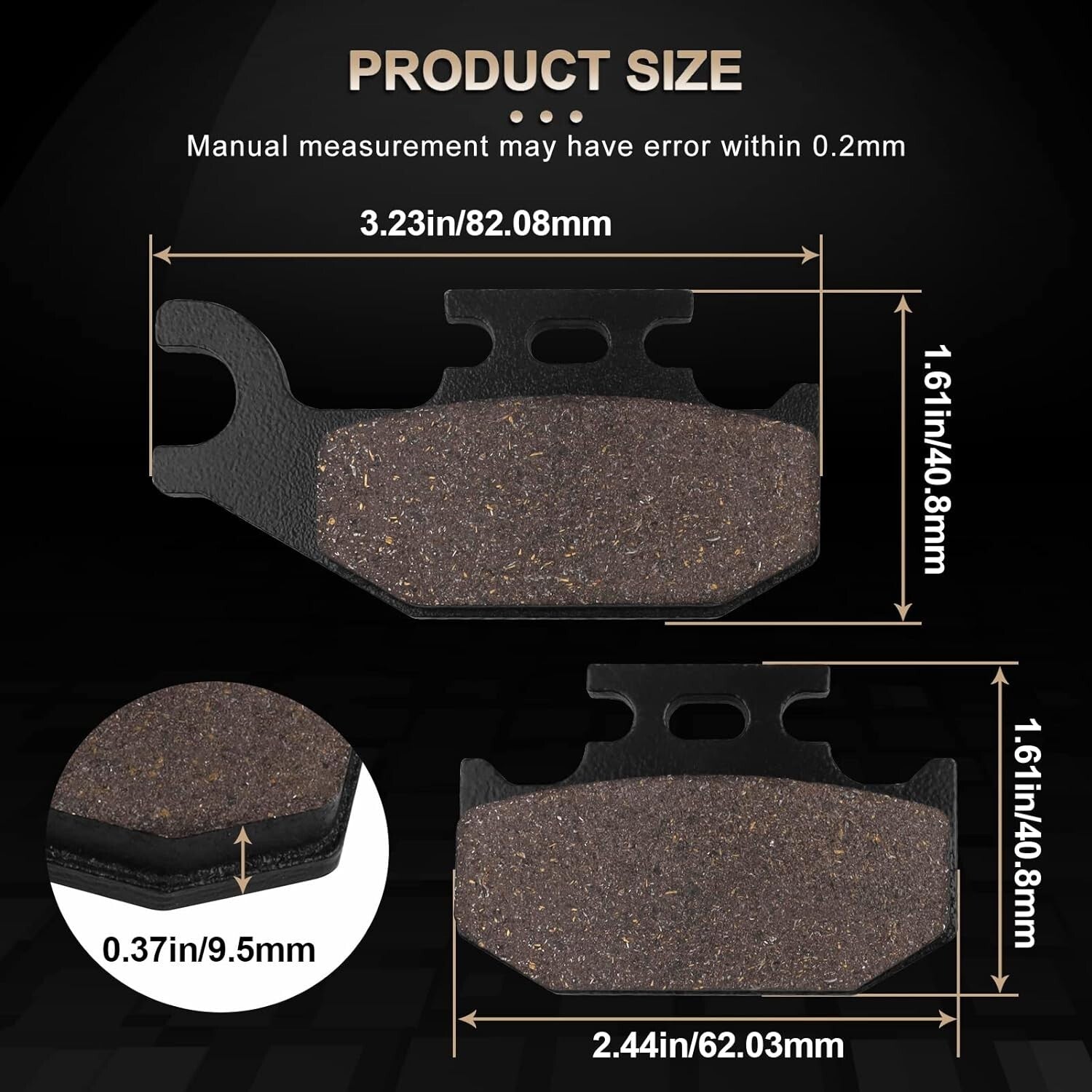 Brake Pad for Yamaha Rhino 660 2004-07 Rhino 450 2004-09 700 700R 2006-15