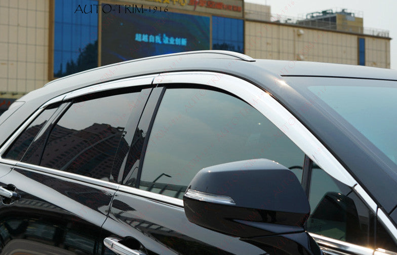 Chrome Window Vent Shades Sun Rain Guard Door Visors for Cadillac XT5 2019-2023