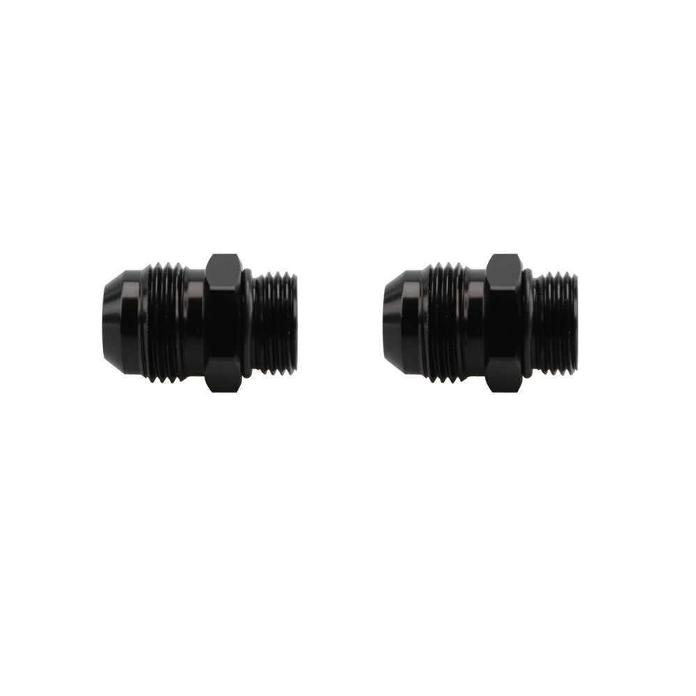 2-Pack Black ORB-8 O-ring Boss AN8 8AN to AN10 10AN Male Adapter Accessories Aluminum