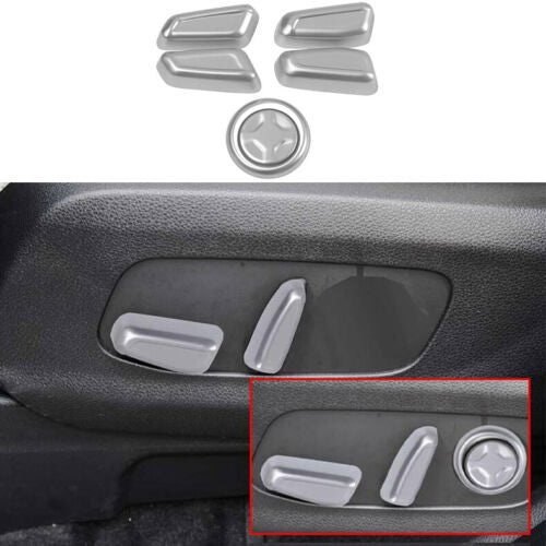 6P for Kia Carnival 2022-2023 Matte Silver for Seat Adjust Handle Button Cover Trims