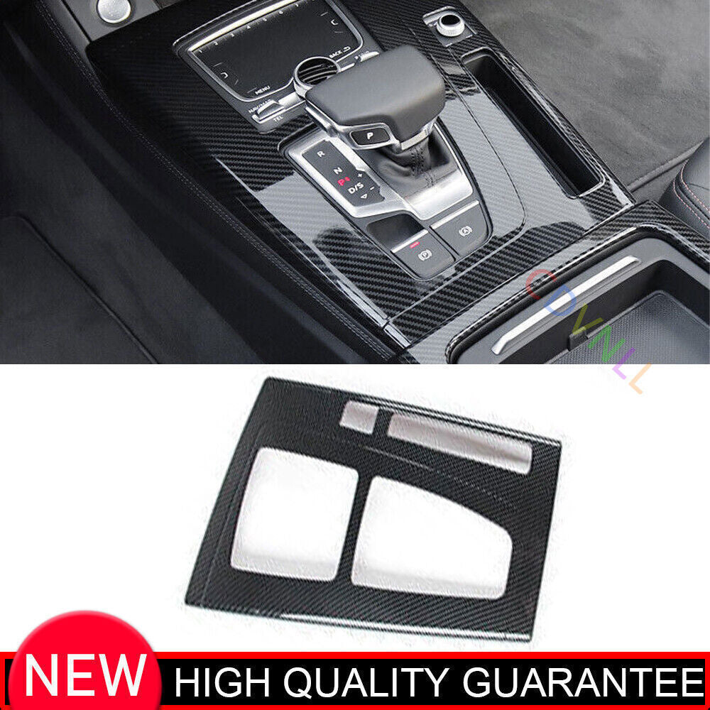 for Audi Q5 2018-24 Carbon Fiber ABS Inner Middle Console Gear Shift Cover Trim