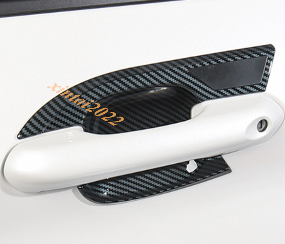 4X for Ford Explorer 2020-2023 ABS Carbon Fiber Car Outside Door Bowl Cover Trim