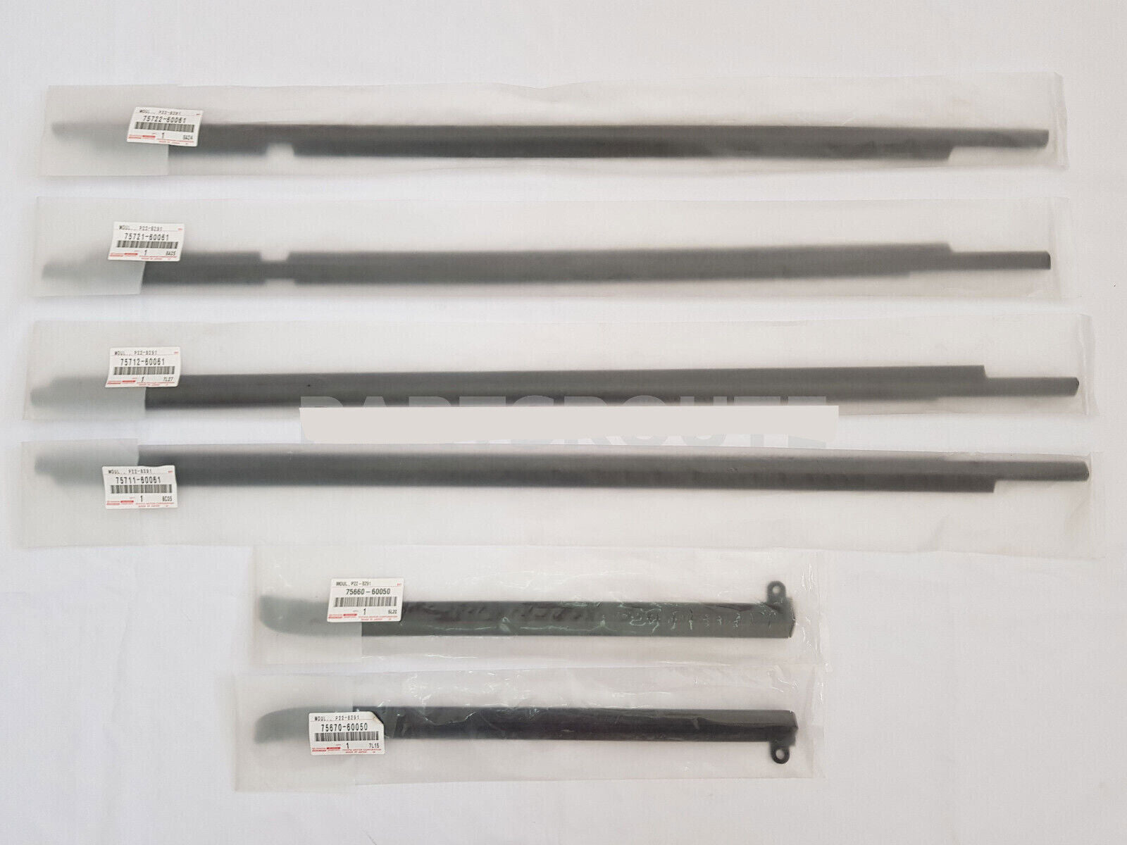 6x for Toyota Prado GX470 QuarterDoor Belt Moulding Black 2003-2009 Replace